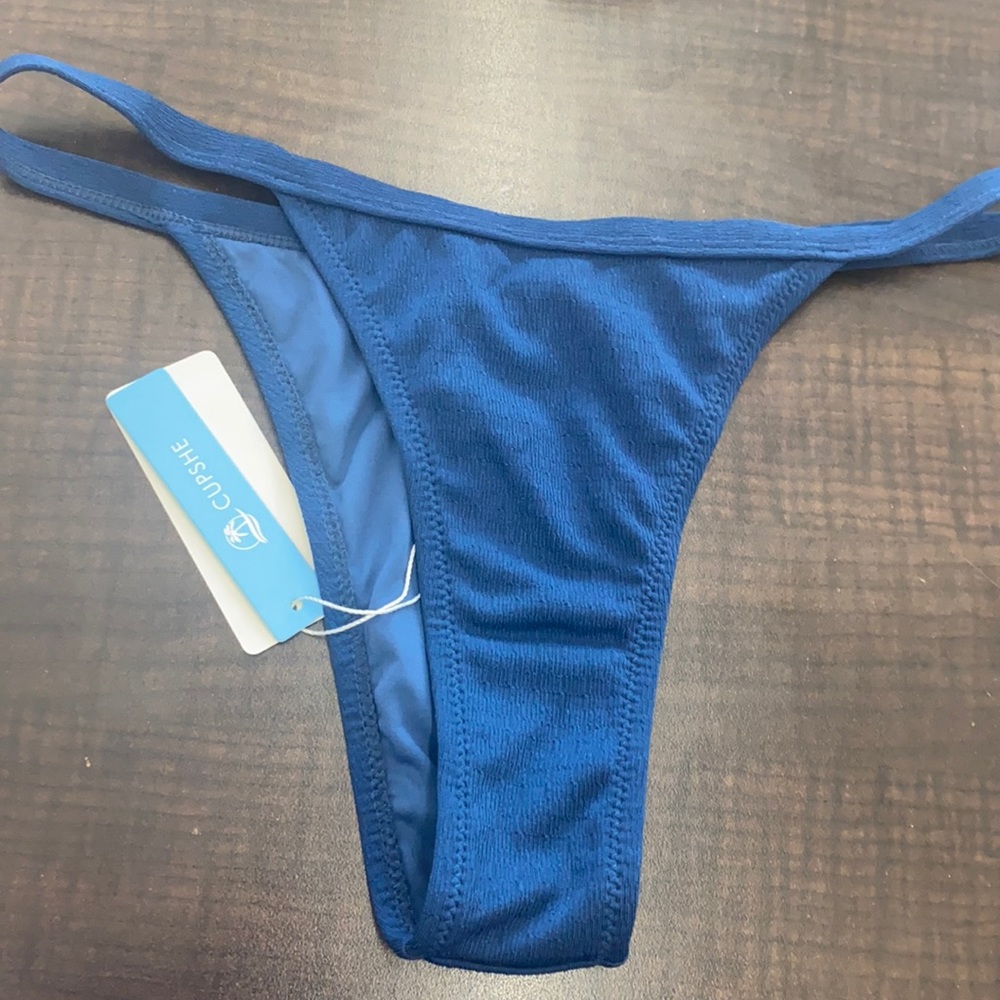 Blue bikini thong bottom